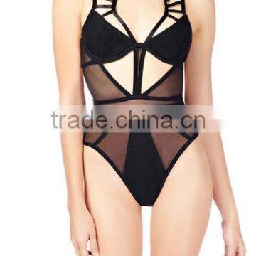 Summer dress Jenny Fashion 2016 women bandage bodycon mesh black bodysuit bikini Bandage Bodycon Women Wearing