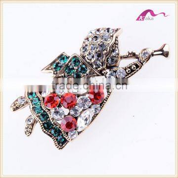 European Rhinestone Cupid Magnetic Brooch For Wedding Invitation