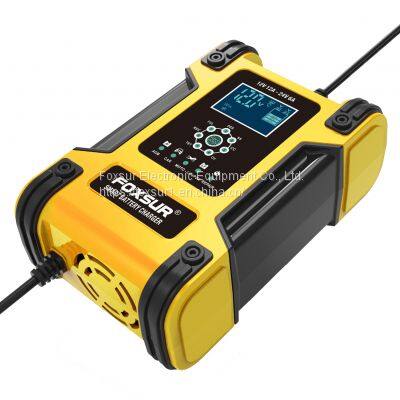 FOXSUR 12V24V 12A Touch Screen Pulse Repair LCD Fast Power Charging Wet Dry Lead Acid Digital LCD Input Voltage: 100-240V AC photo-5