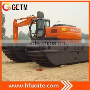 amphibious excavator for Cleaning of lakes, ponds, water reservoir