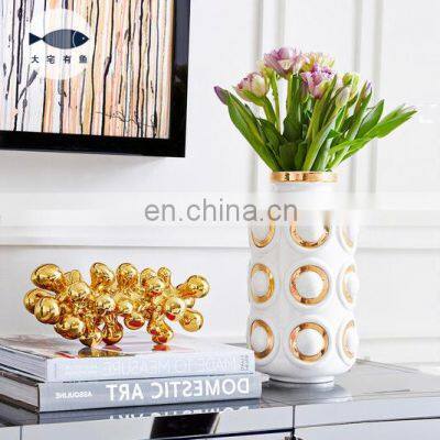 Modern Living Room Luxury Decor Ceramic Nordic Gold Vase