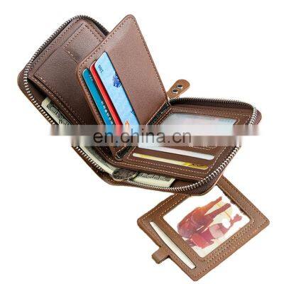 Men's Wallet Pu Leather Card Holder's Short Zipper Wallet High Quality Man Simple Wallets