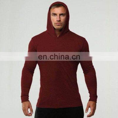 Spring and Summer New Leisure Fitness Sports Long-sleeved Cotton Plus Size Wholesale Custom Light and Solid Color Hooded Sweater photo-2