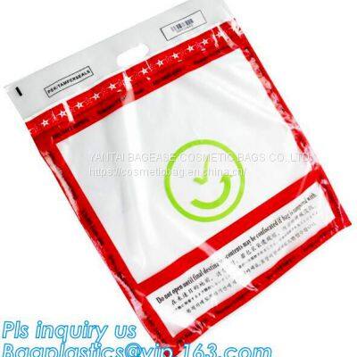 Security plastic bag with adhesive tape for cash, plastic money bag, Security Money Cash Bag For Airport/Bank and police