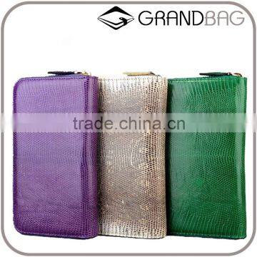 Exotic cabrite skin leather lady evening clutch bag hand bag leather wallet