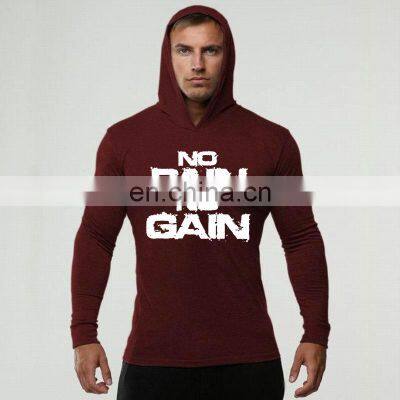 Gym Hoodie Jacket Sweatshirt Custom Logo Blank Cotton Fitness Hoodie Men photo-4