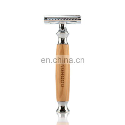 Best Quality Men Use Olive Wood Handle Natural Double Edge Safety Razor