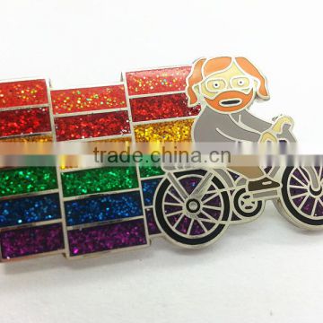 wholesale custom lapel pins/glitter lapel pins