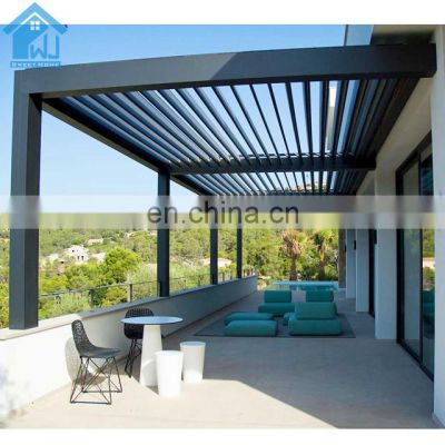 Sunshade waterproof DIY motorized outdoor aluminum profile opening louver roof