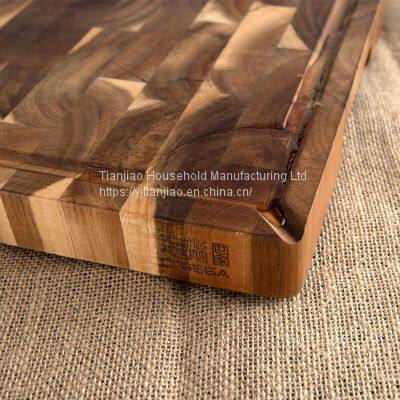 Small Acacia Wood Board for Kitchen Wood Cutting Boards WithJuice Groove Chopping Block