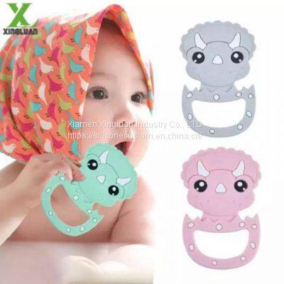 Cartoon Triceratops Children's Chew Toys Safe Food Grade Silicone Baby Molars photo-2