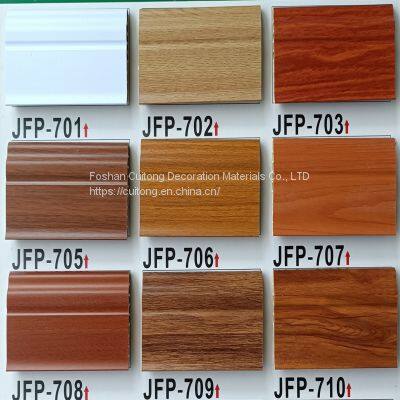 PVC wood grain baseboard waterproof wood plastic footing line manufacturers direct SPC stone plastic floor corner line 7cm