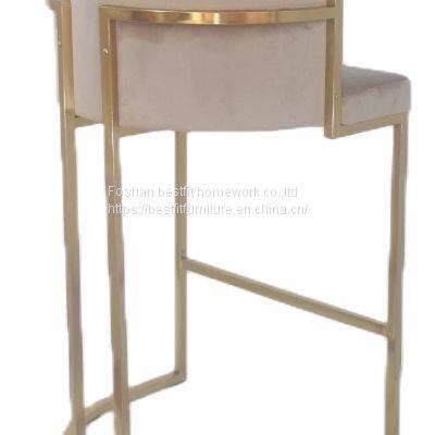XC201 Gold Chair PU Hotel Chair Stainless Steel High Chair Modern Furniture photo-2