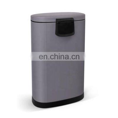 Stainless Steel Foot Pedal Garbage Bin Step Dustbin With Cover Indoor Trash Can