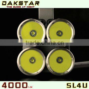 DAKSTAR New Arrival SL4U CREE XML2 U2 4000LM 18650 High Power Aluminum Hunting Torch Light