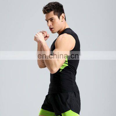 Quick Dry Custom Sleeveless Colour Blocking Gym Fitness Sports Wear Tank Top Men's Basketball Training Breathable Vest Clothing