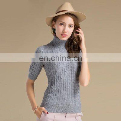 2017 Unique Mature Women In Tight Mongolian Pullover Cashmere Turtleneck Sweater photo-2