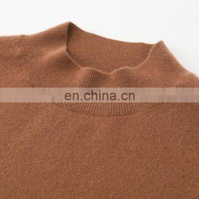 Factory Wholesale Custom 100% Cashmere Crew Neck Sweater for Women Knitted Solid Pattern Casual Style for Winter Front Logo