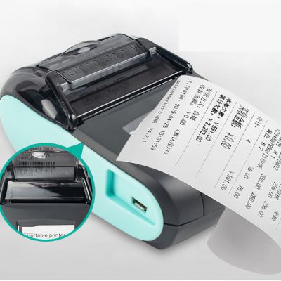 Mini Bluetooth Thermal Printer 80mm Portable Ticket Printer for Business Trips with Micro USB WiFi Interface