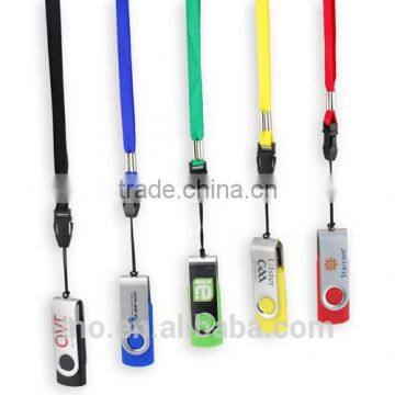 custom Promotional swivel usb flash drives with lanyard