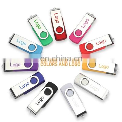 Wholesale 2gb 4gb 8gb 16gb 32gb Custom 3.0 Memory Pen Drive 2.0 Stick 64gb 128gb Pendrive Swivel Usb Flash Drives