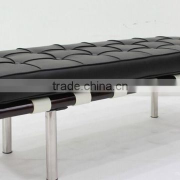 Replica German style Classic Black Italian Genuine leather Barcelona Daybed, Barcelona collections by Ludwing Mies Van der Rohe