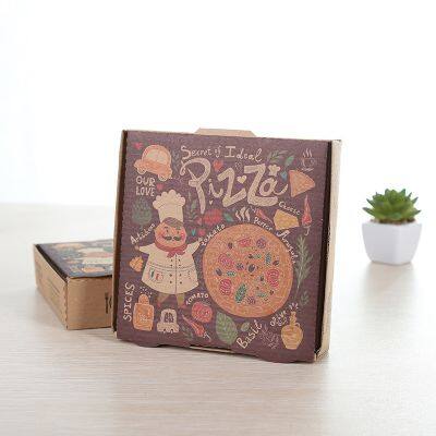 Customized high-quality takeaway pizza box recyclable food grade brown corrugated pizza hot dog salad packaging paper box