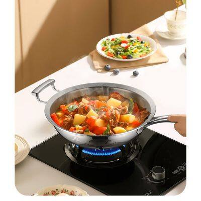 Luxurious Premium Tri-Ply Stainless Steel Wok With Stainless Steel Lid, Multi-Purpose, Versatile Fry Pan for Gas & Induction Cooking, Healthy Cooking, High Quality Cast Steel Handle, Perfect for Home Kitchens, Versatile Kitchen Cookware photo-5