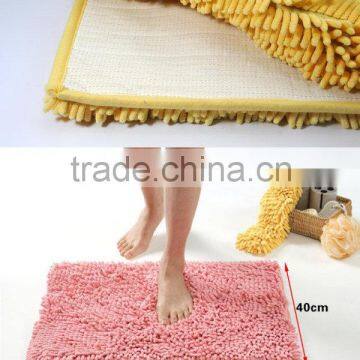 Upper quality anti-slip chenille series microfiber bath mat