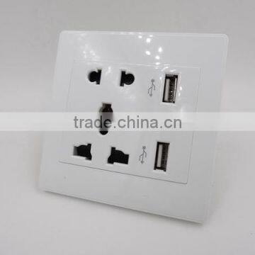 Dual USB Port Electric Wall Charger Dock Station Socket Power Outlet Panel Plate photo-5