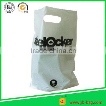 HDPE Poly Matt Finish Reusable Plastic Bags with Gusset Base and Die-Cut Handle