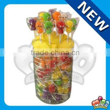 lovely doll jelly ball lollipop in jar