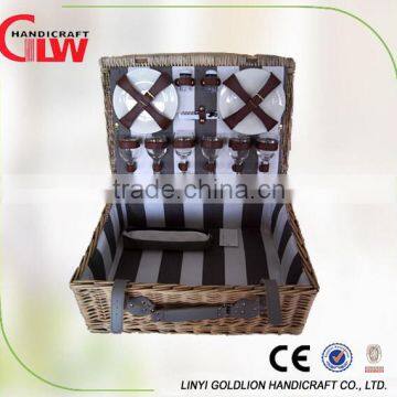 Picnic basket set for 6 person,holiday wicker picnic basket