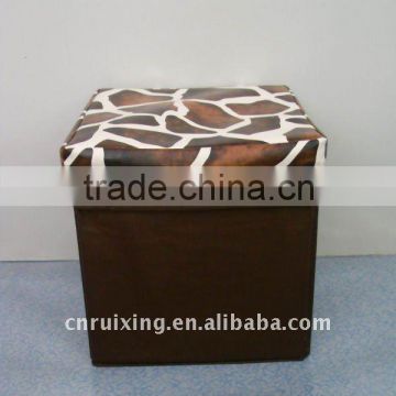 Storage Stool with leather cover