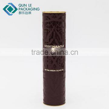 Customized Recycled Material Cardboard Round Tube Wine Gift Box
