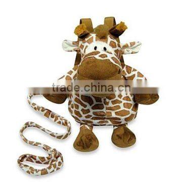 plush baby Harness bag/OEM plush giraffe backpack harness/baby's giraffe backpack harness