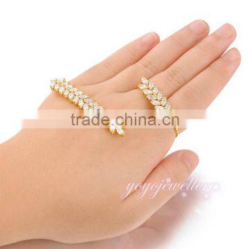 Popular palm accessories stone gold bracelet jewelry design for girls