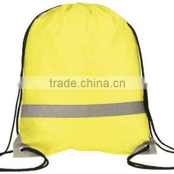 Promotional reflective 210d drawstring bag