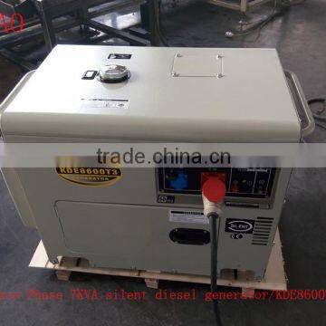 High quality AC Three Phase 7KVA silent air-cooled diesel power generator set