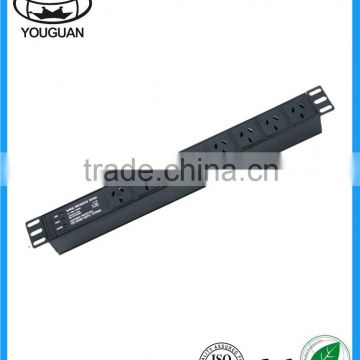 1U Aus type 8 ways PDU socket with filtering surge protection