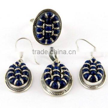 Butterfly Jumbo !! Lapis 925 Sterling Silver Jewellery Set, Indian Jewelry Manufacturer