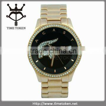 Metal luxury fahsion men watches with stainless steel bands Alligator watch