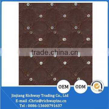 brown color sequin fabric for shoe material