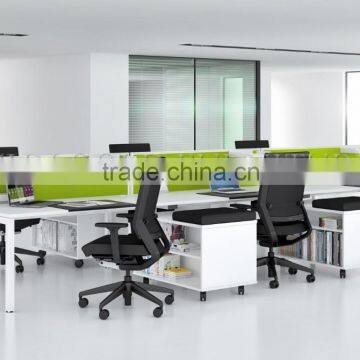 2015 Newly design office straight shape workstation/low partition for six person