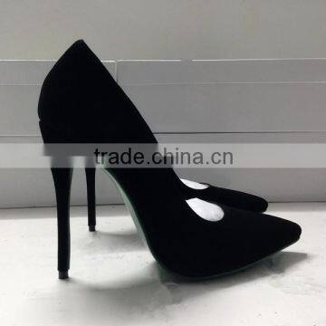 Fashion Girls Bright Color High Heel Shoes Women Pumps, Black Suede High Heels Shoes 2016