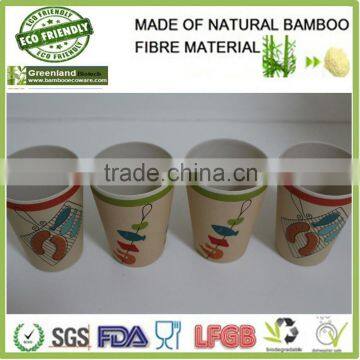 BBQ picnic bamboo fibre tumbler 300ml,green life water cup