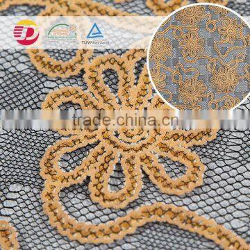 Wholesale in Stock Top Sale Softtextile Gold Lace Fabric Samples of Lace for Dress photo-4