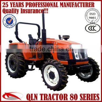 Big fuel tank tractor QLN 80hp 4wd Farm wheel hydraulic steering