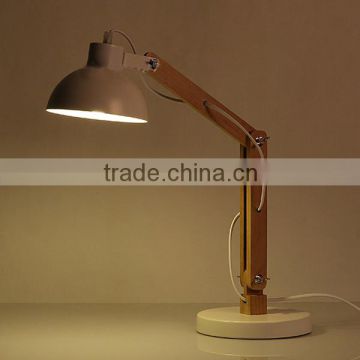 Metal lampshade reading lamp wood table lamp adjustable table lamp