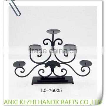 LC-76025 Antique Black Metal Iron Votive Candle Holders